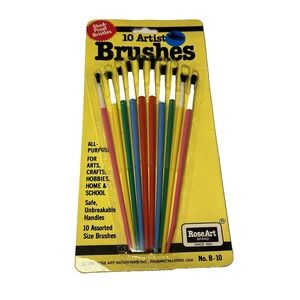 vintage paint brushes 10 count rose art